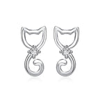 Aretes de Plata .925, Cat Stud, Miow