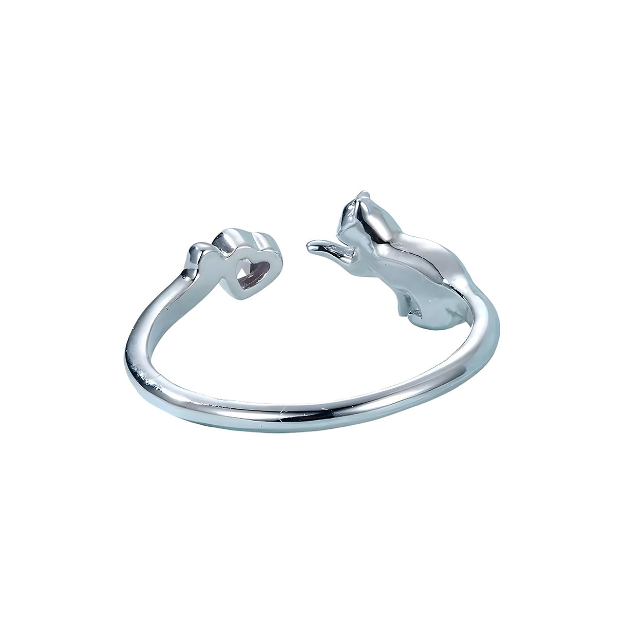 Anillo de Plata .925, Pink Heart Cat, Miow