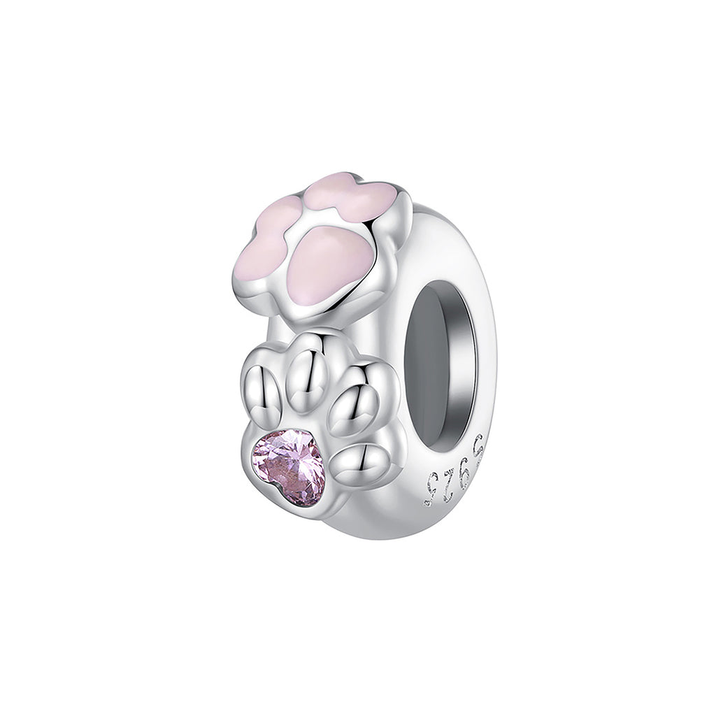 Charm de Plata .925, Two Footprint, Miow