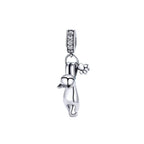 Charm de Plata .925, Hanging Cat With Footprint, Miow