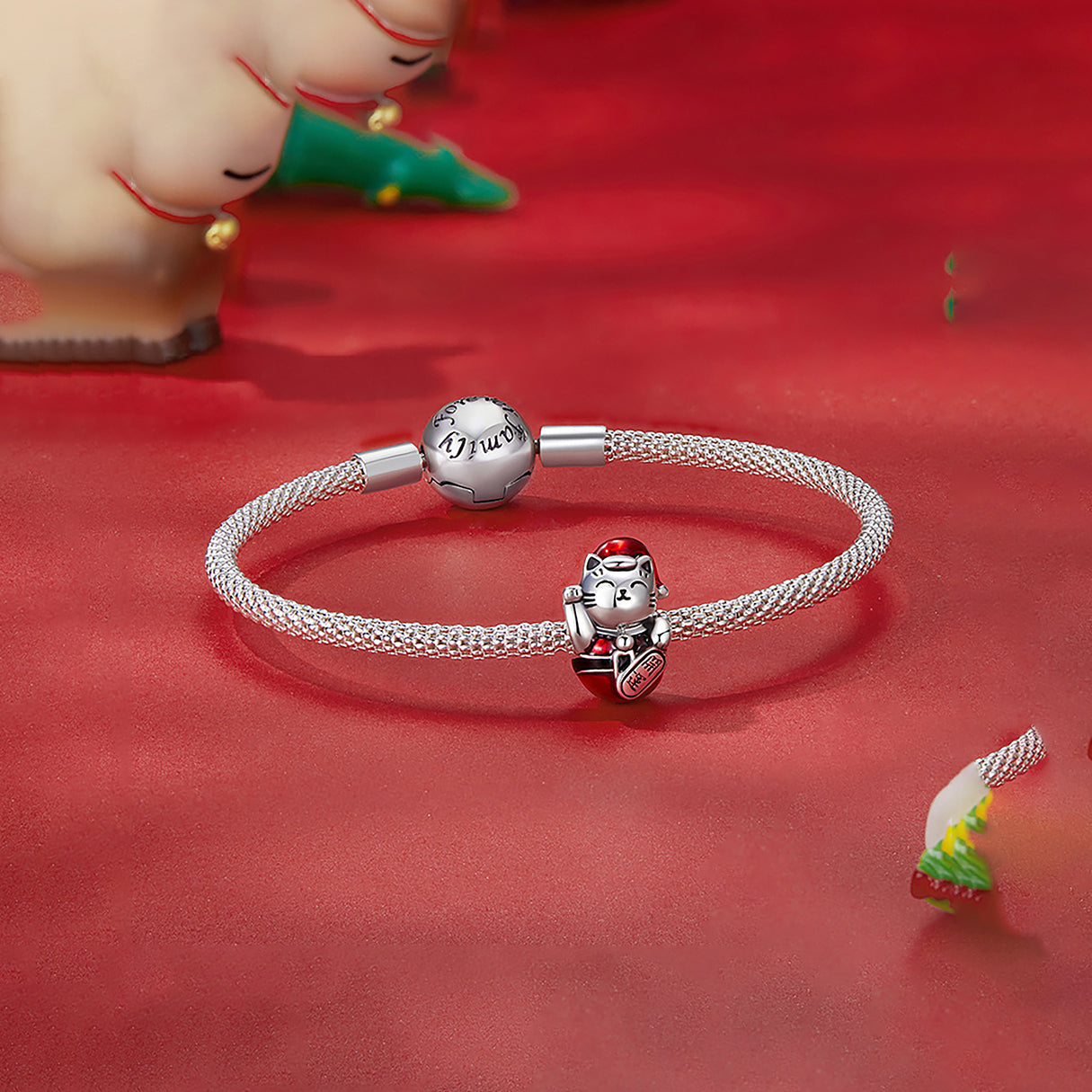 Charm de Plata .925, Claus Cat, Miow