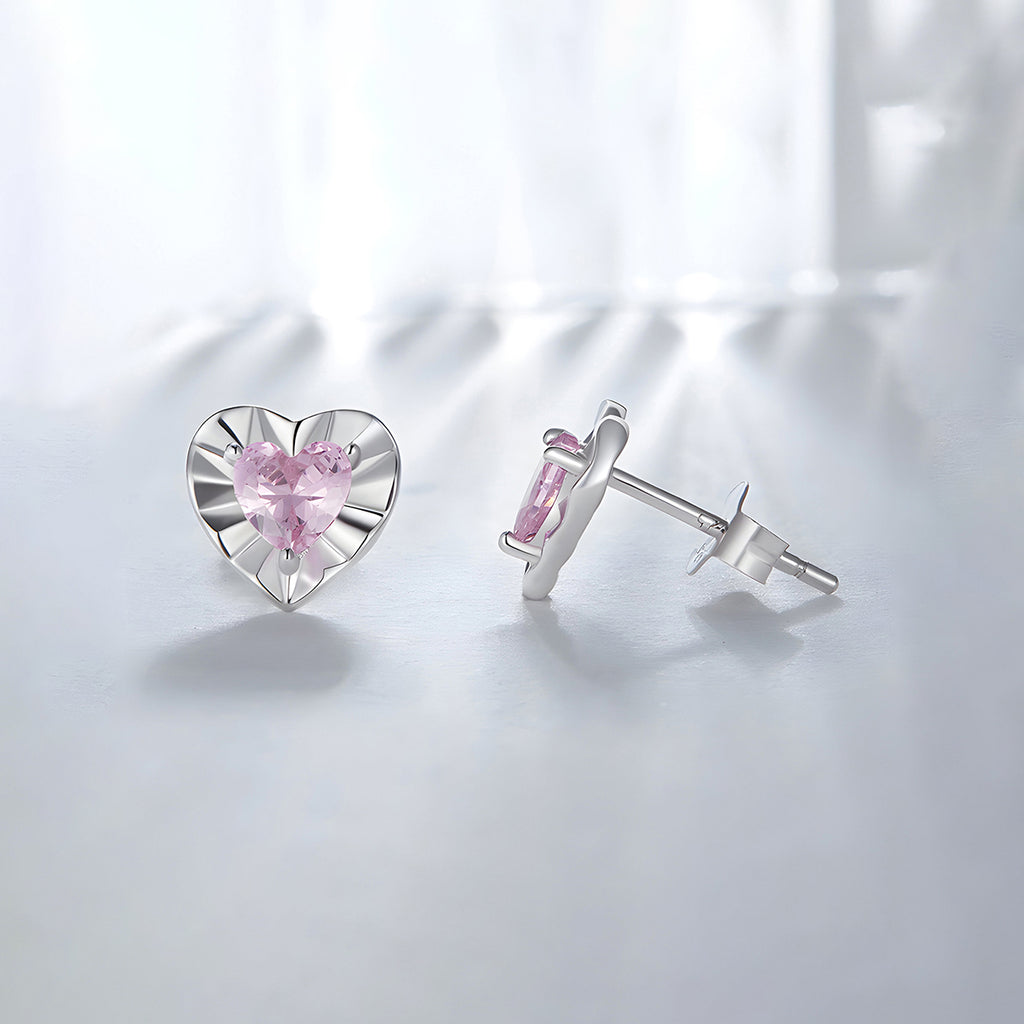 Aretes de Corazón, Plata .925, Ame Glam Pop