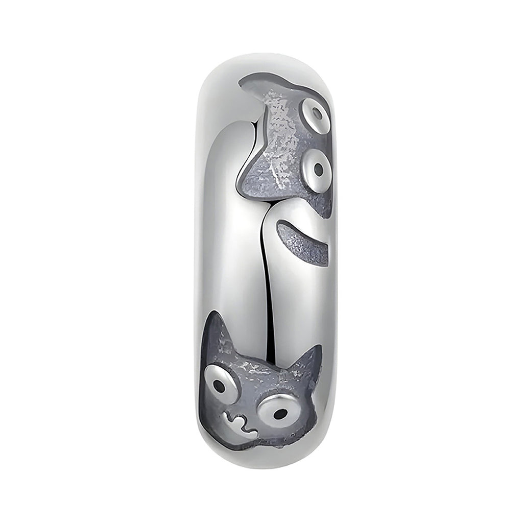 Charm de Plata .925, Engraved Cat, Miow
