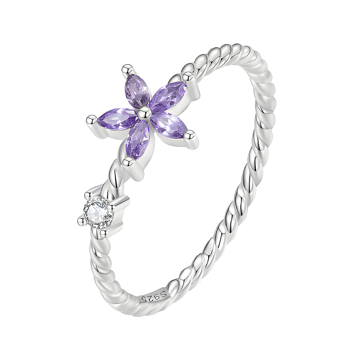 Anillo de Flor, Plata .925, Ame Glam Pop N°7