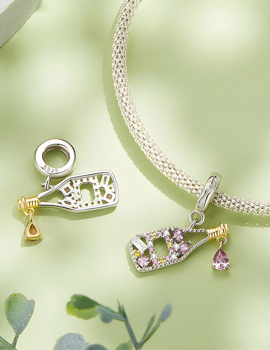 Charm de Champaña, Plata .925, Ame Glam Pop