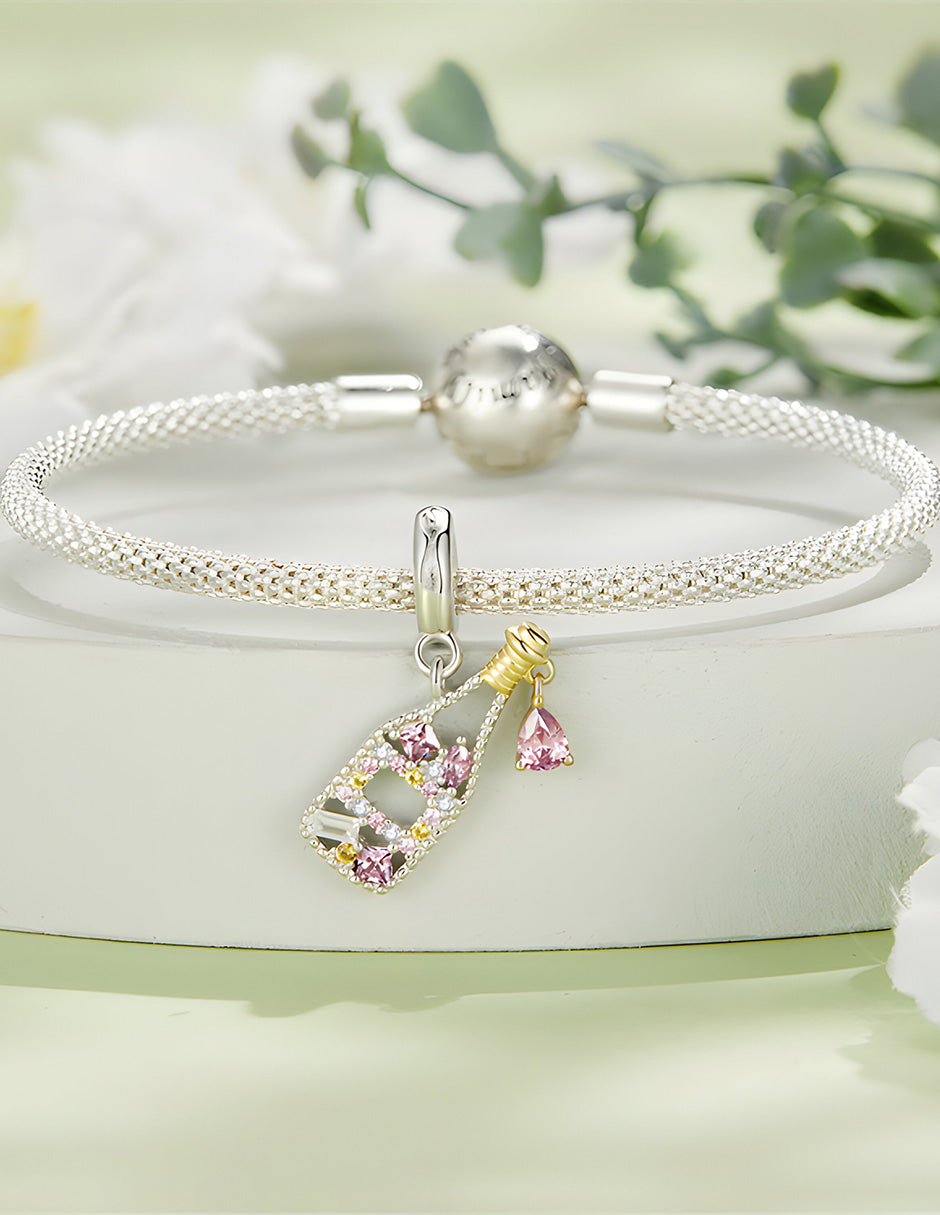Charm de Champaña, Plata .925, Ame Glam Pop