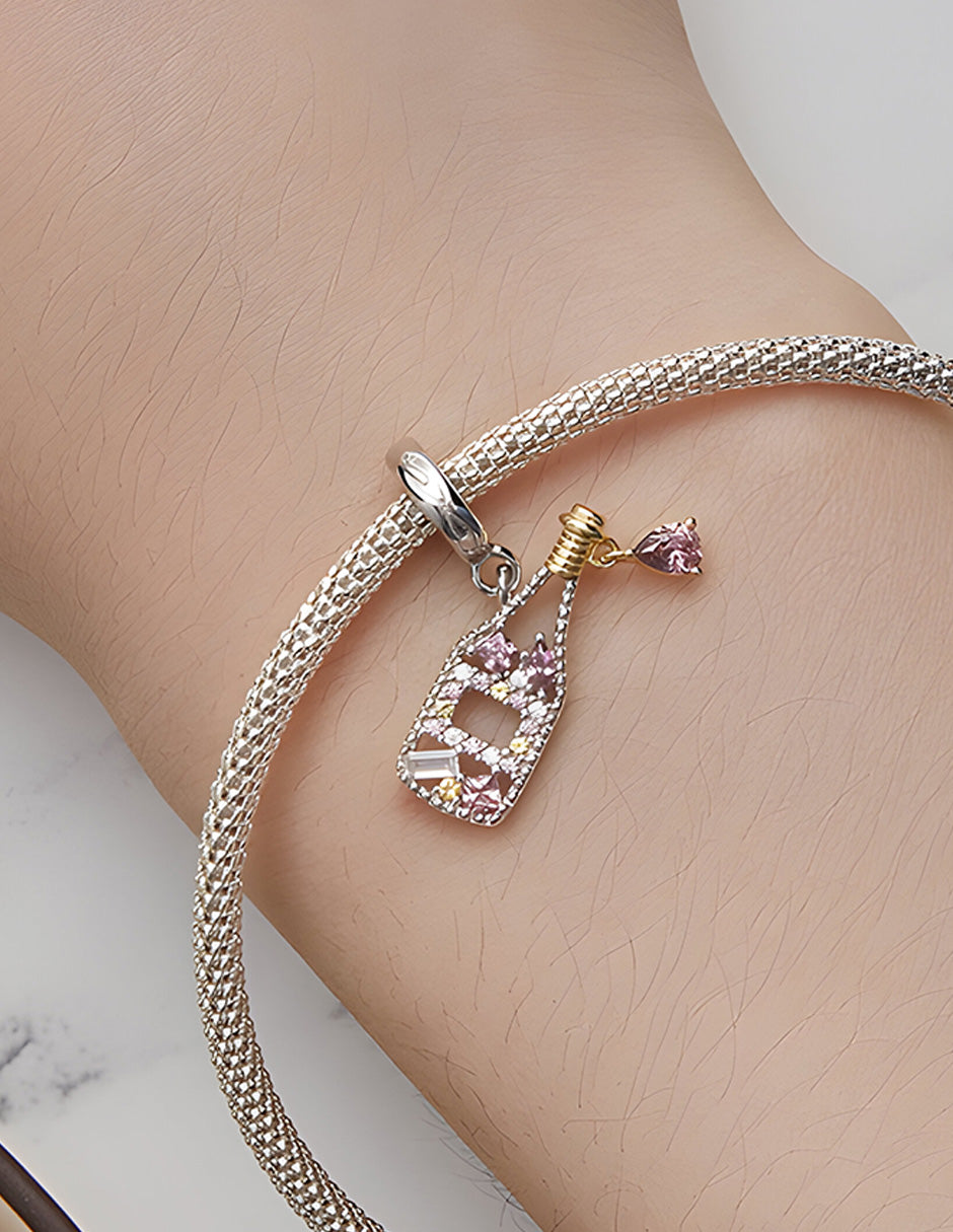 Charm de Champaña, Plata .925, Ame Glam Pop