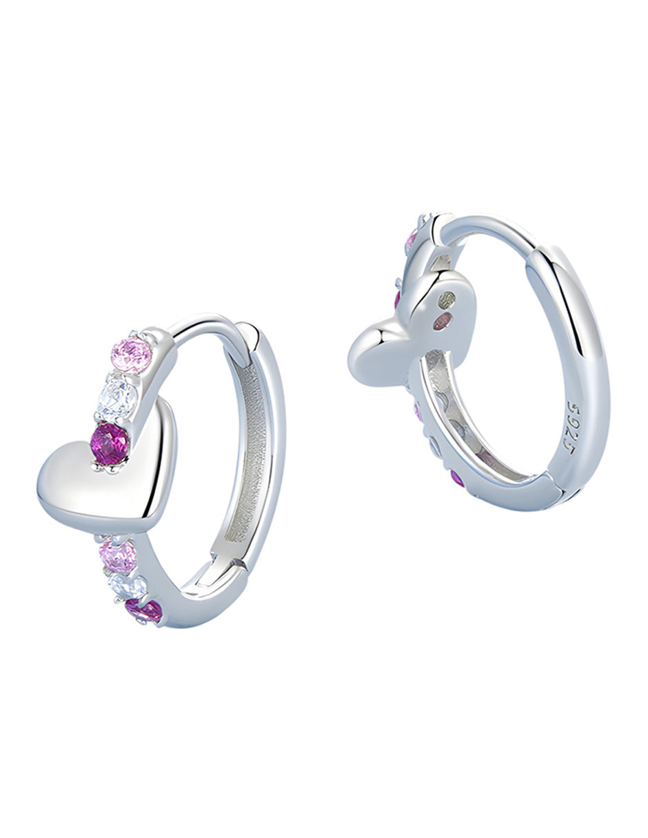 Aretes de Corazón, Plata .925, Ame Glam Pop