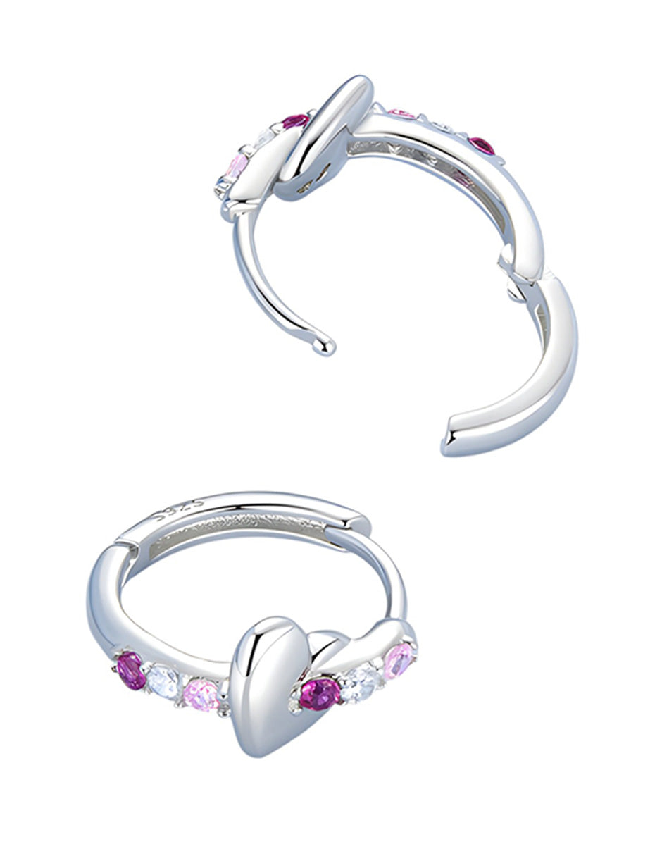 Aretes de Corazón, Plata .925, Ame Glam Pop