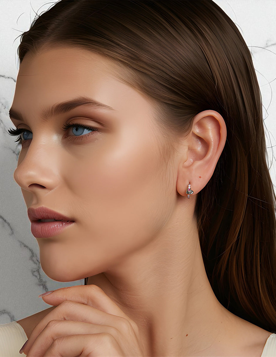Aretes de Corazón, Plata .925, Ame Glam Pop