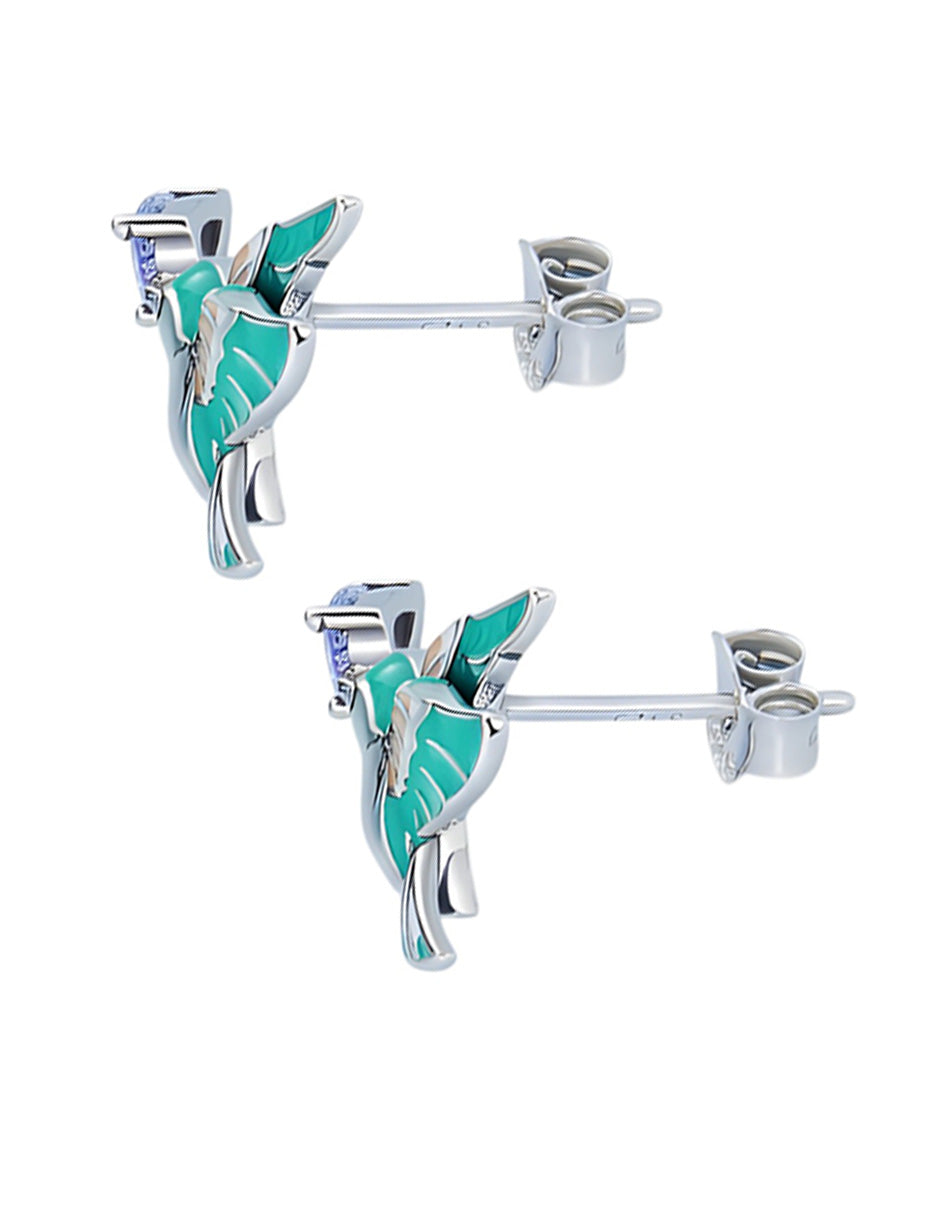 Aretes de Colibrí, Plata .925, Ame Glam Pop