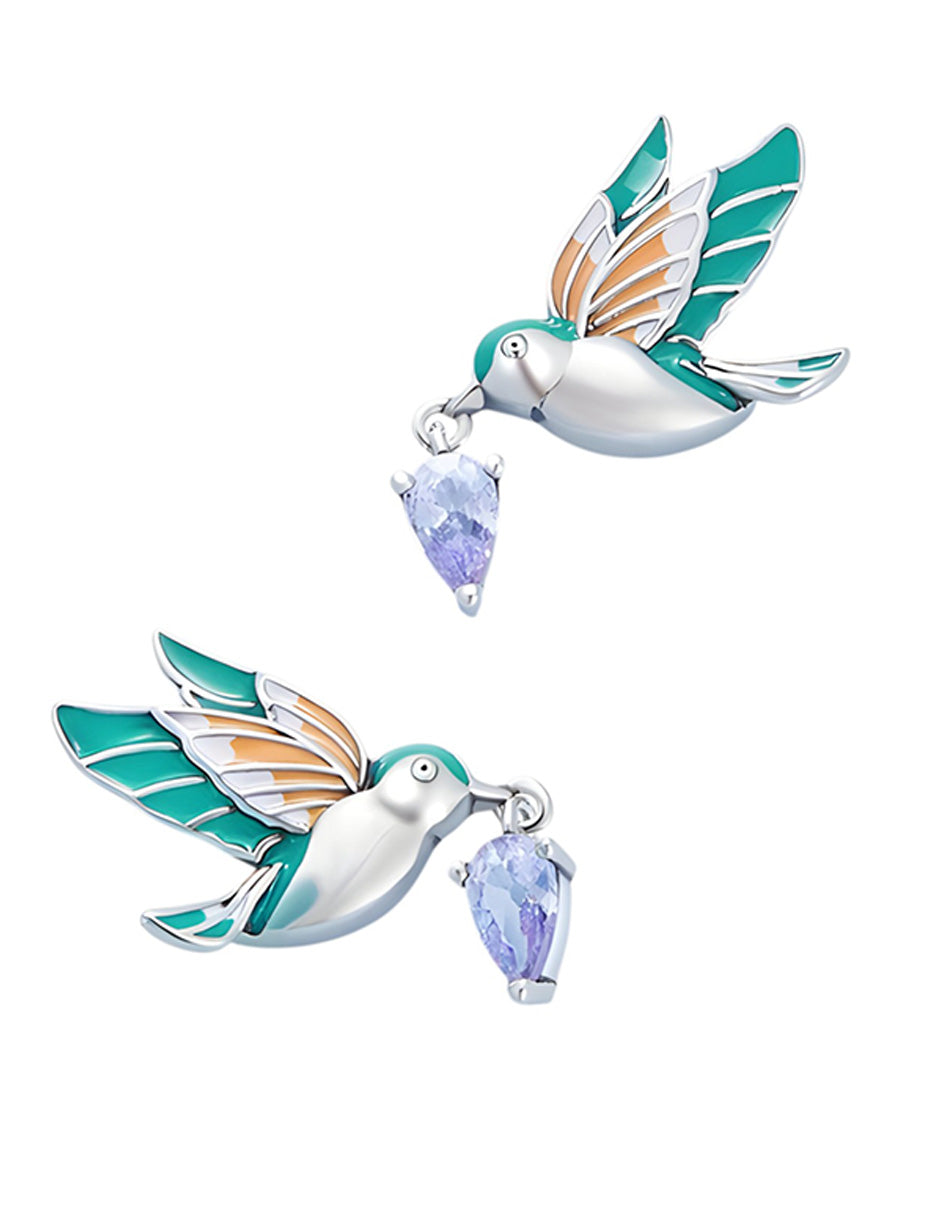 Aretes de Colibrí, Plata .925, Ame Glam Pop