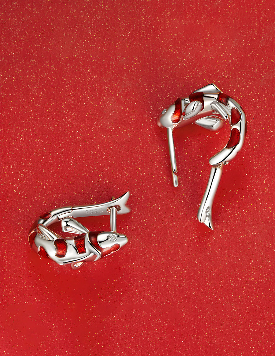 Aretes de Pez, Plata .925, Ame Glam Pop