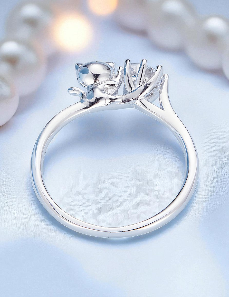 Anillo de Plata .925, Wedding Cat, Miow N°6