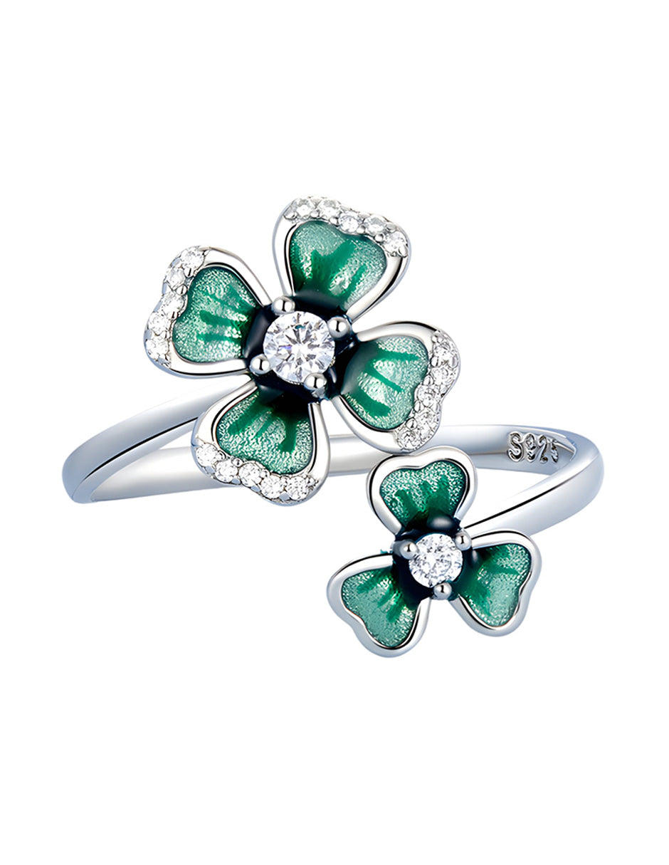 Anillo de Trébol, Plata .925, Ame Glam Pop