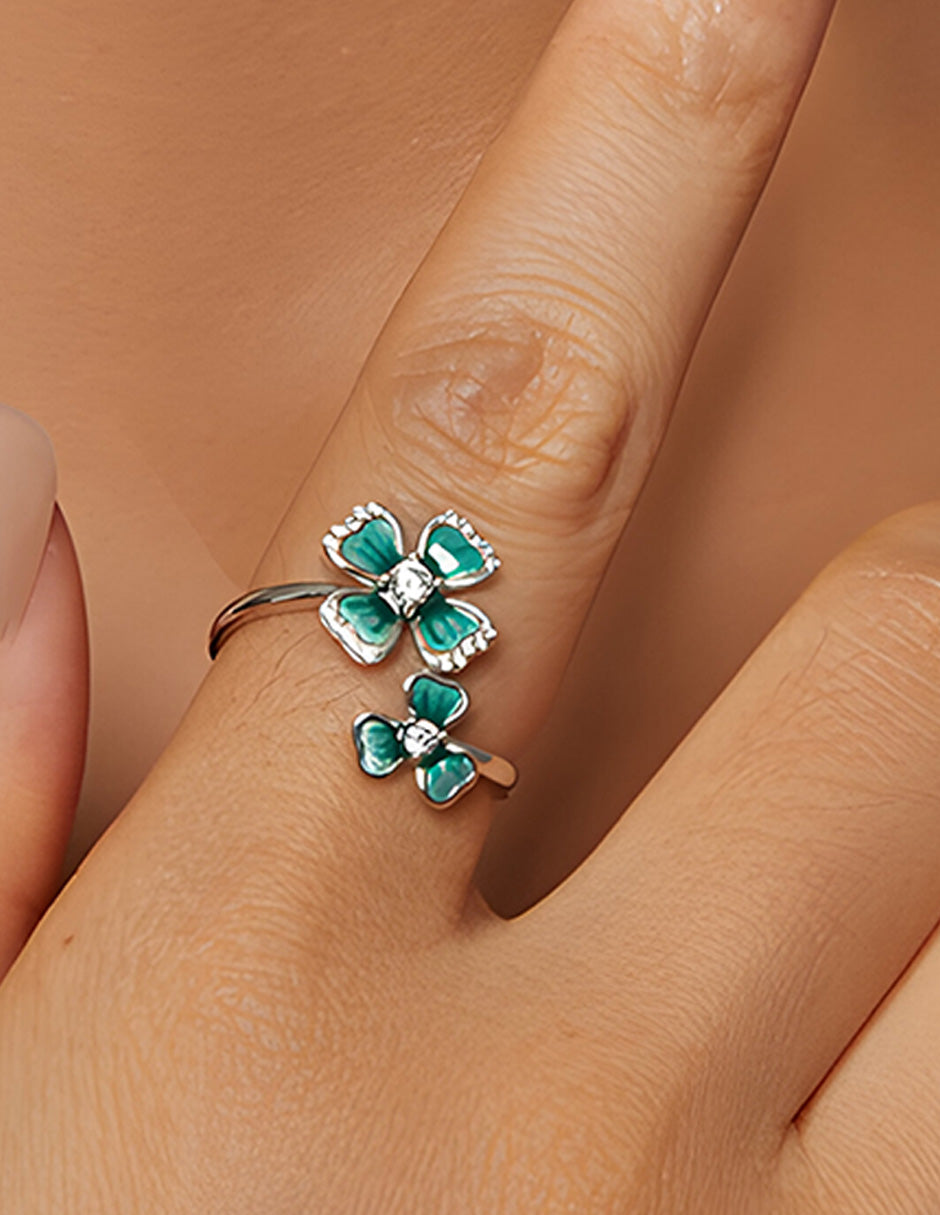 Anillo de Trébol, Plata .925, Ame Glam Pop