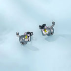 Aretes de Plata .925, Black Kitten, Miow