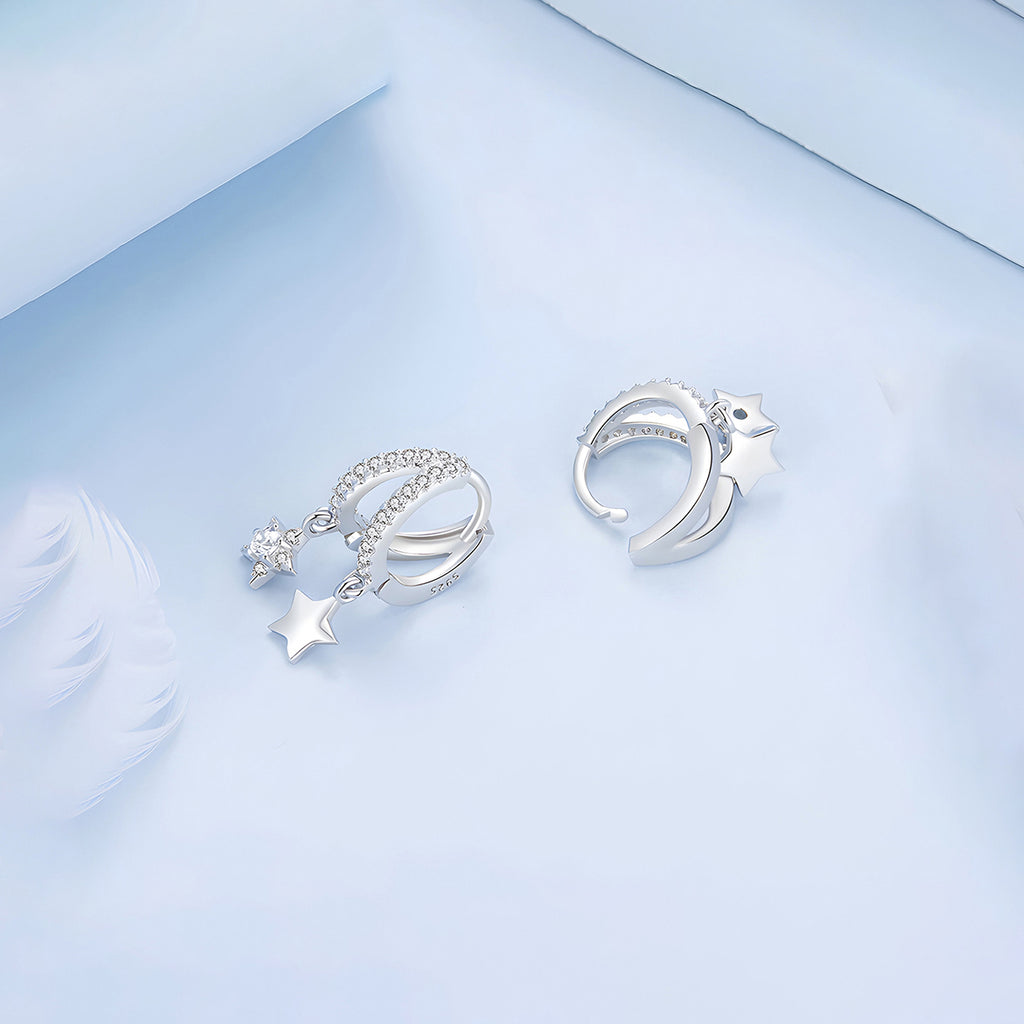 Aretes de Estrella, Plata .925, Ame Glam Pop