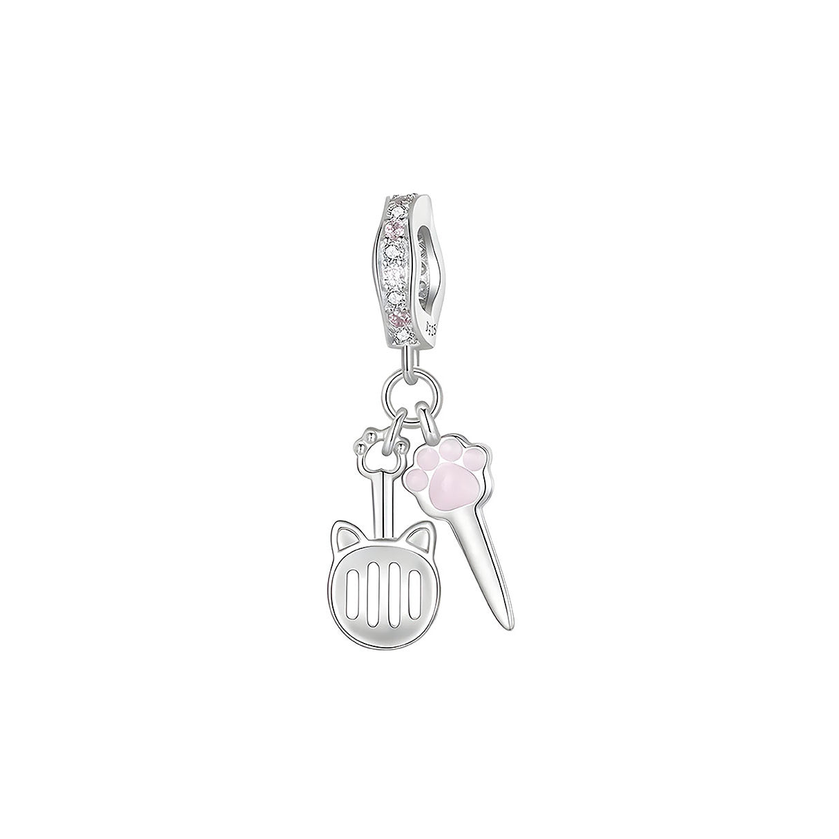 Charm de Plata .925, Pink Moon Cat, Miow