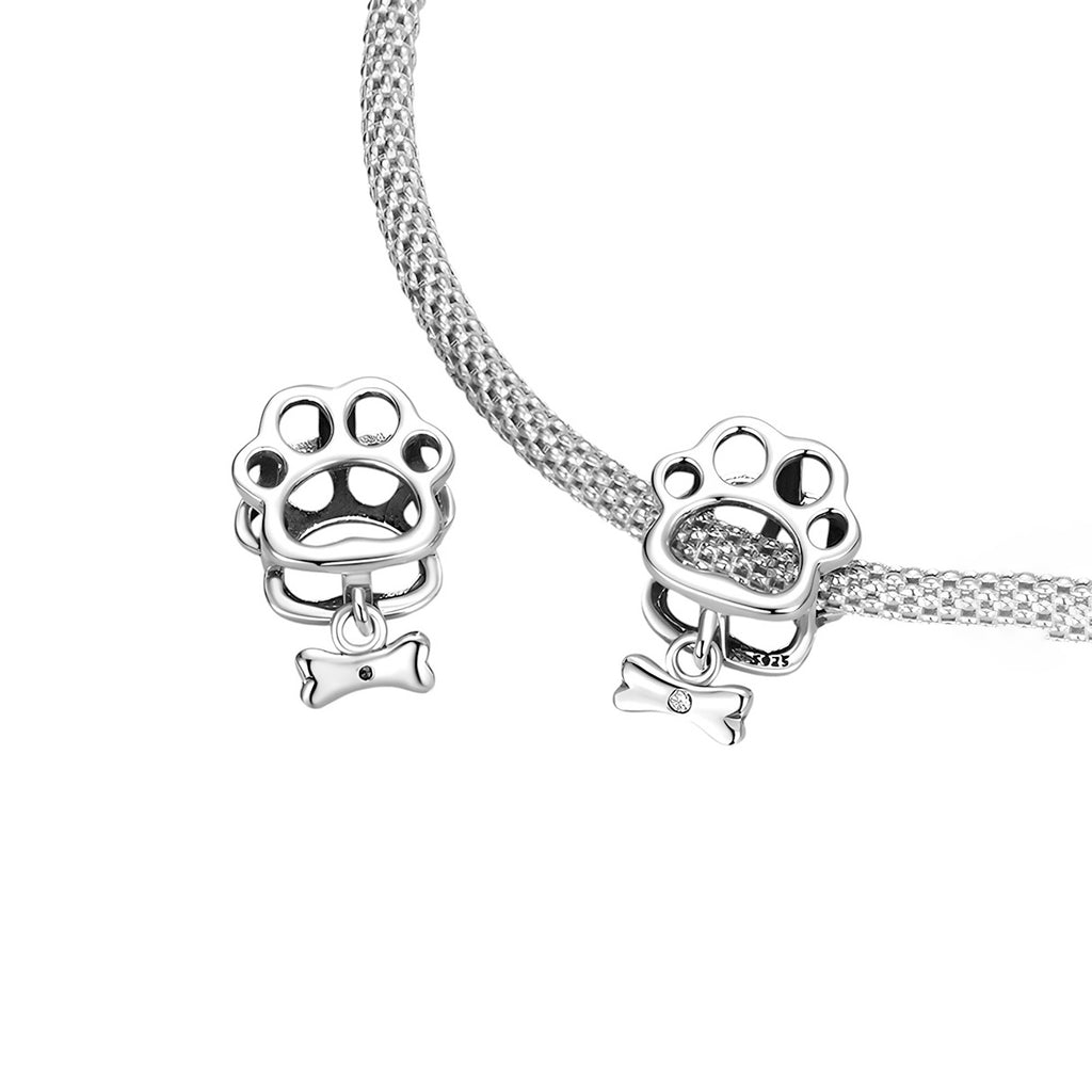 Charm de Plata .925, Footprint And Bone, Miow