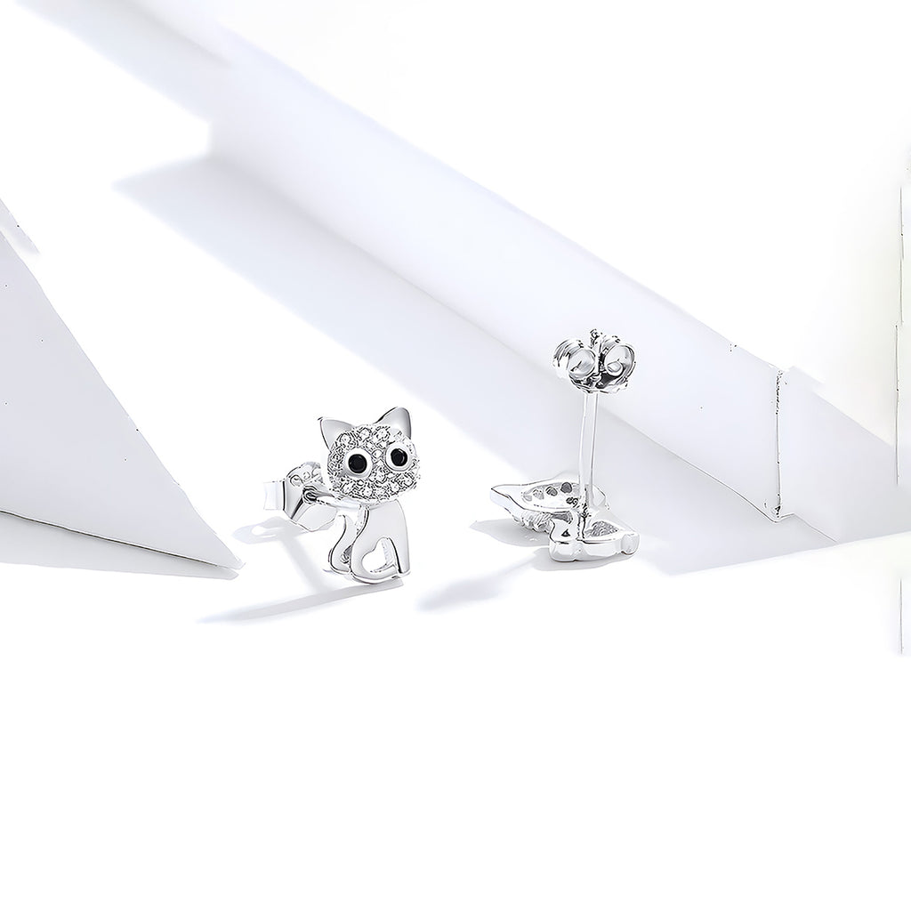 Aretes de Plata .925, Twin Cats, Miow