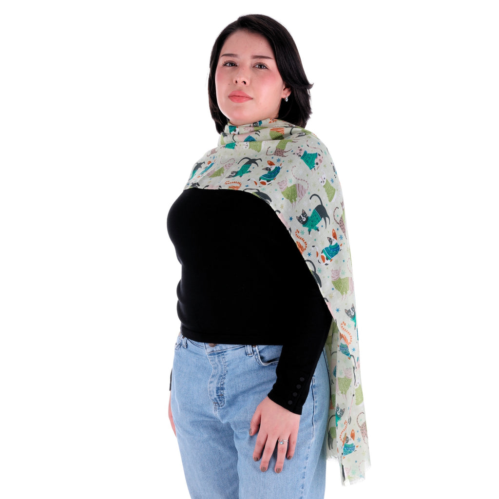 Pashmina Cat Paintings Verde, Miow