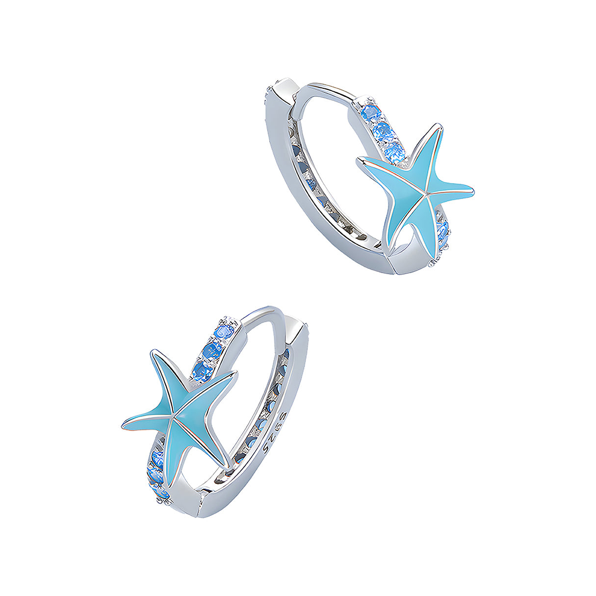 Aretes de Estrella Mar, Plata .925, Ame Glam Pop