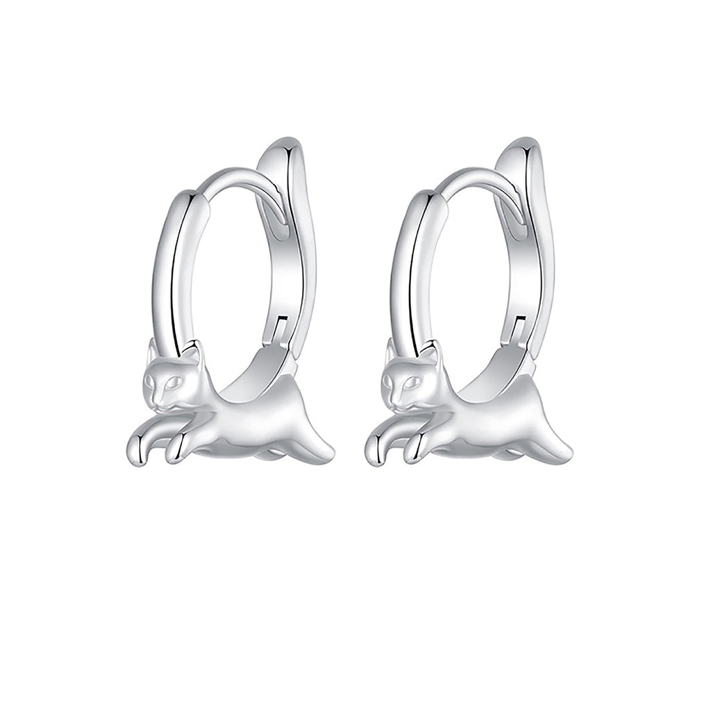 Aretes de Plata .925, Jumping Cat, Miow
