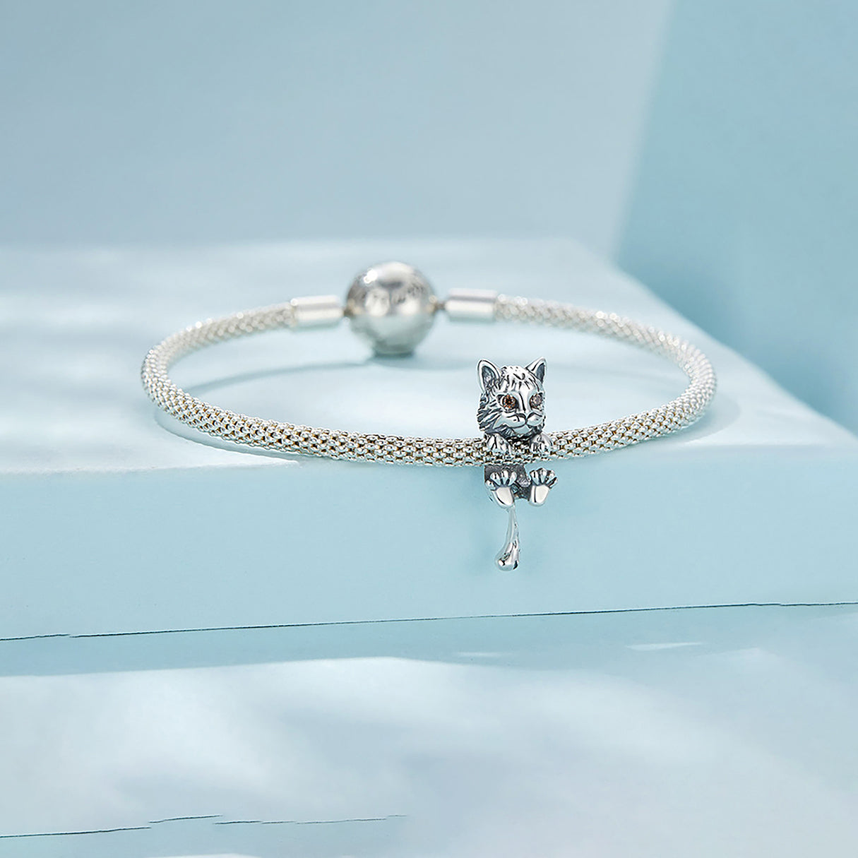 Charm de Plata .925, Bearded Cat, Miow