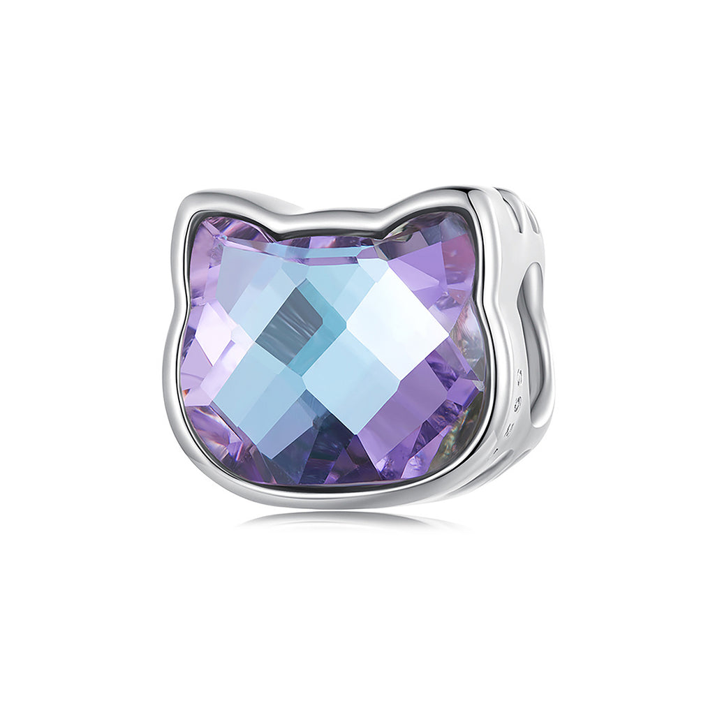 Charm de Plata .925, Diamond Cat, Miow