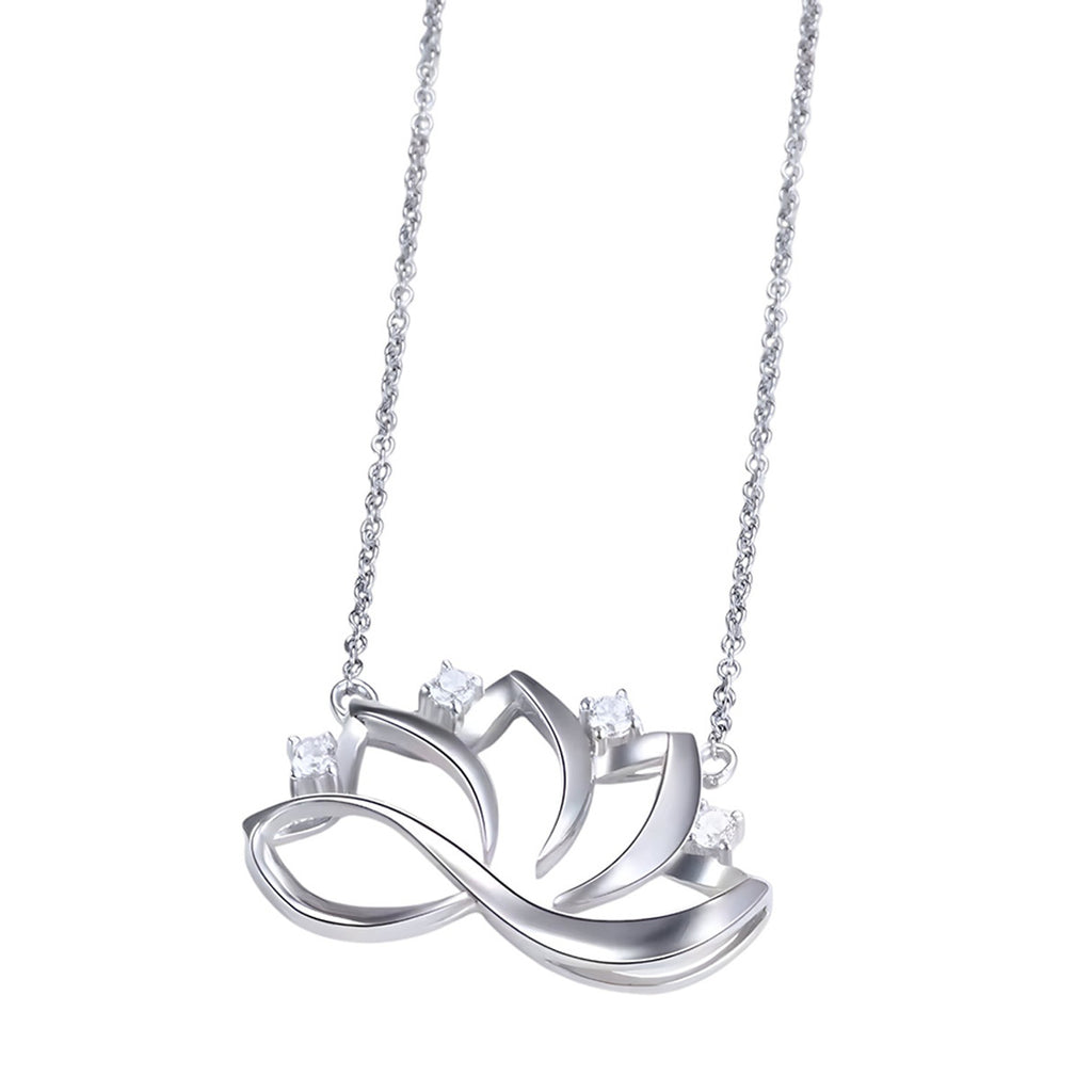 Collar de Flor de Loto, Plata .925, Ame Glam Pop
