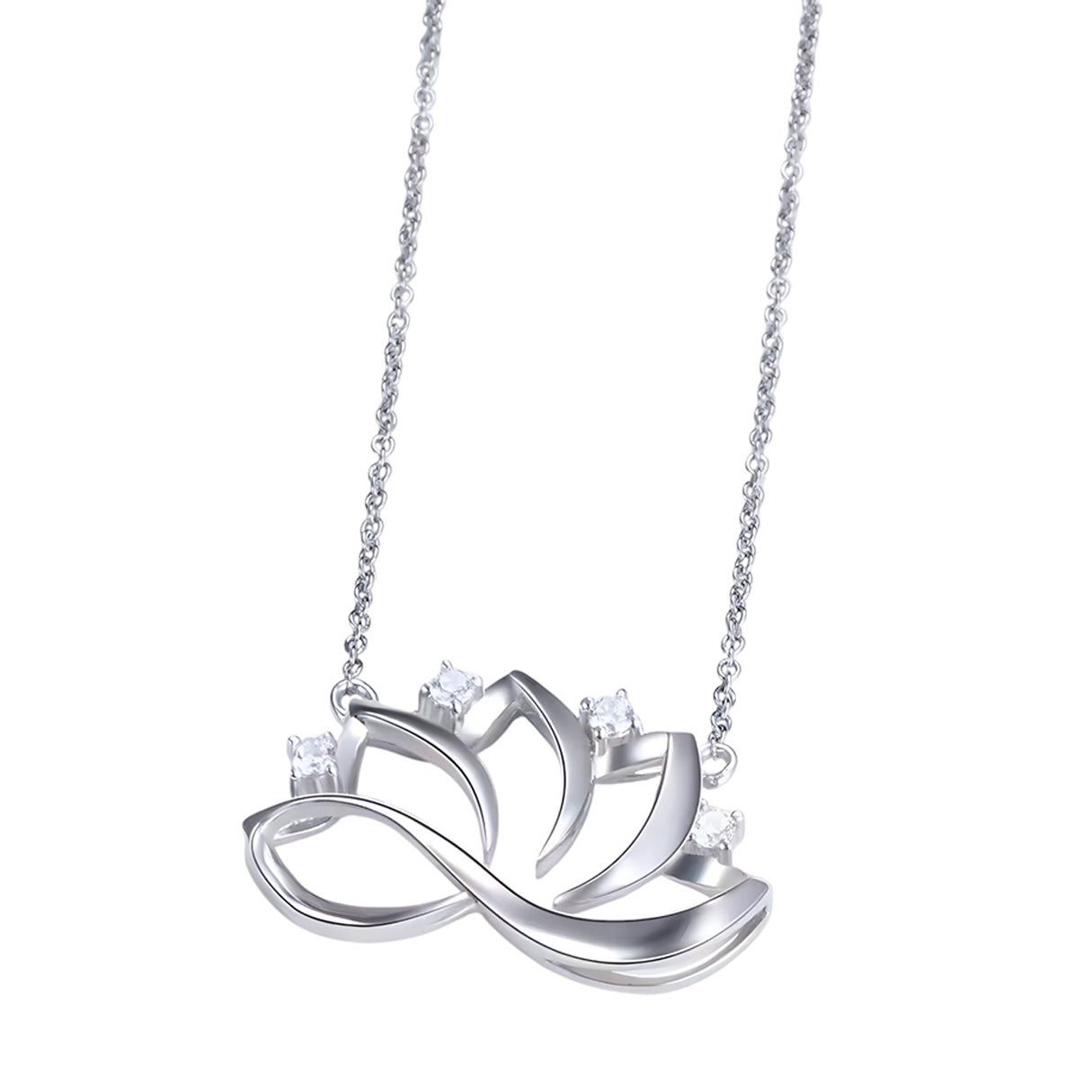 Collar de Flor de Loto, Plata .925, Ame Glam Pop
