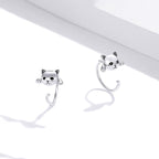 Aretes de Plata .925, Two Cats In Ear, Miow