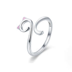 Anillo de Plata .925, Cat Silhouette, Miow