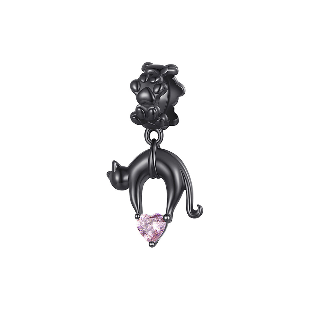 Charm de Plata .925, Pink Cat Heart, Miow