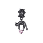 Charm de Plata .925, Pink Cat Heart, Miow