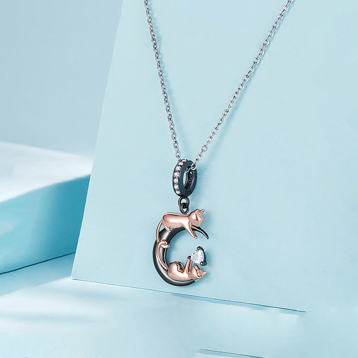 Charm de Plata .925, Two Cats, Miow