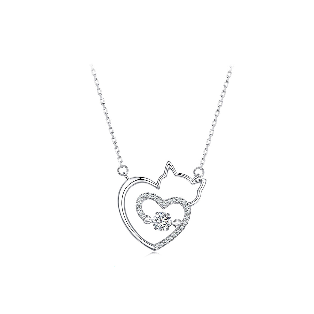 Collar de Plata .925, Bright Cat Love, Miow