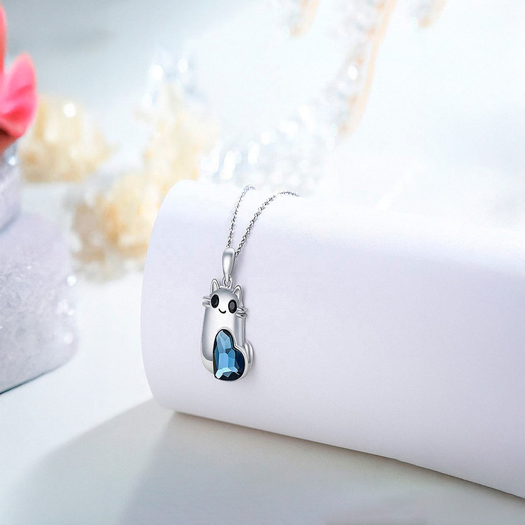 Collar de Plata .925, Cat Crystal, Miow