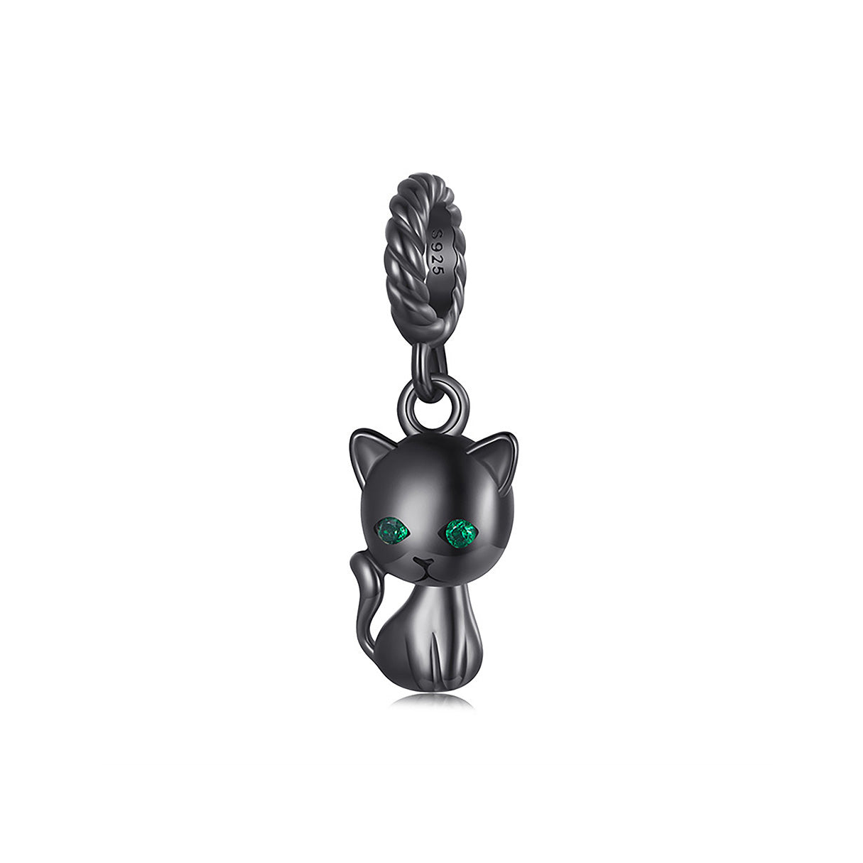 Charm de Plata .925, Black Cat, Miow