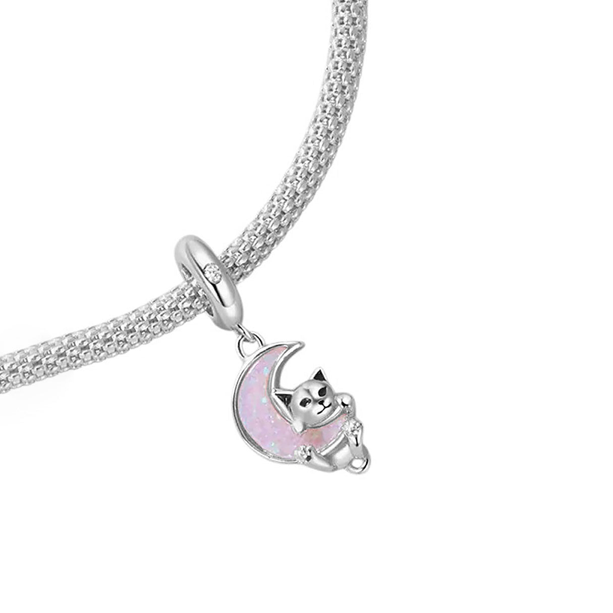 Charm de Plata .925, Frying Pan Cat, Miow