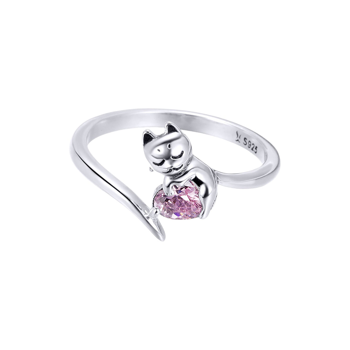 Anillo de Plata .925, Cat In Love, Miow