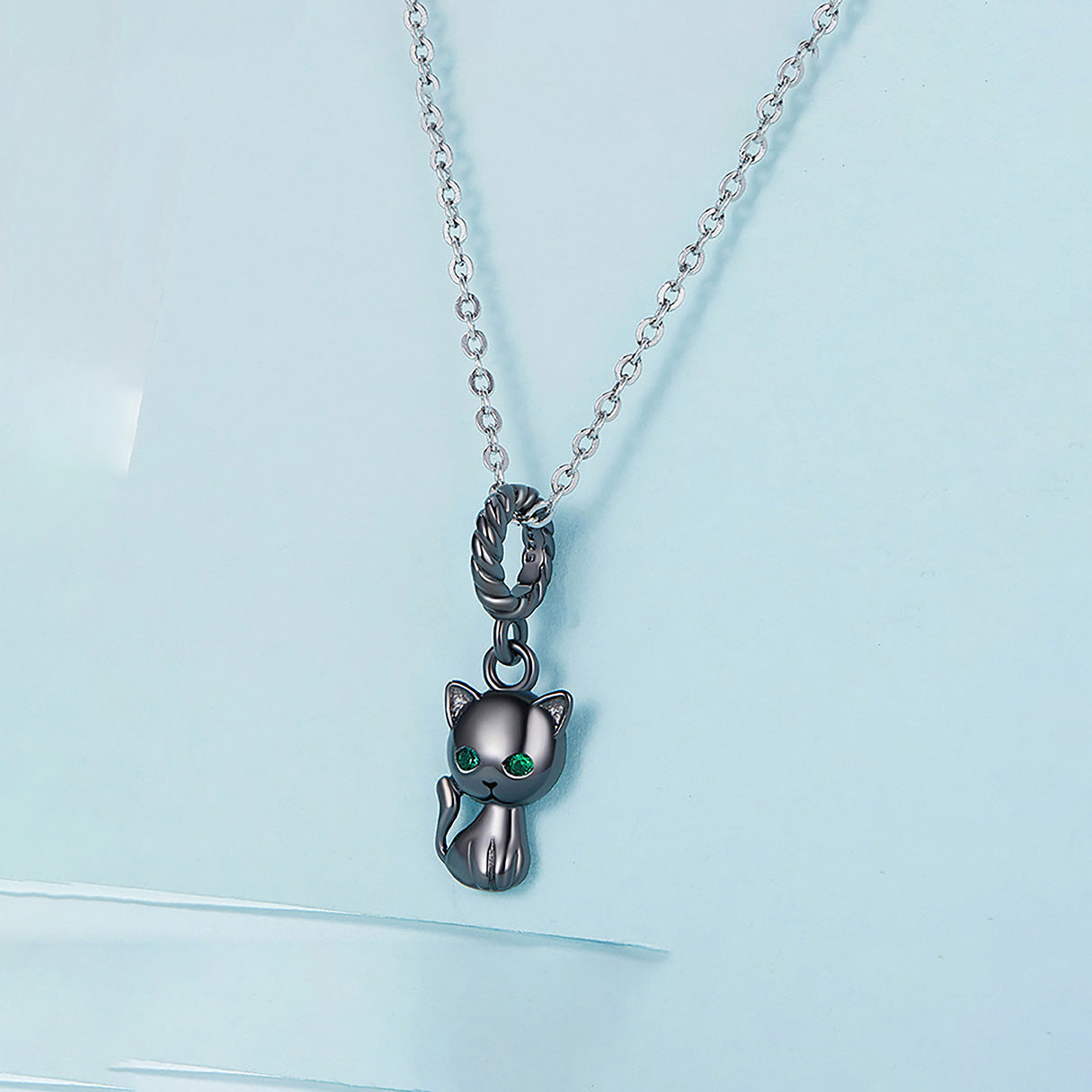 Charm de Plata .925, Black Cat, Miow