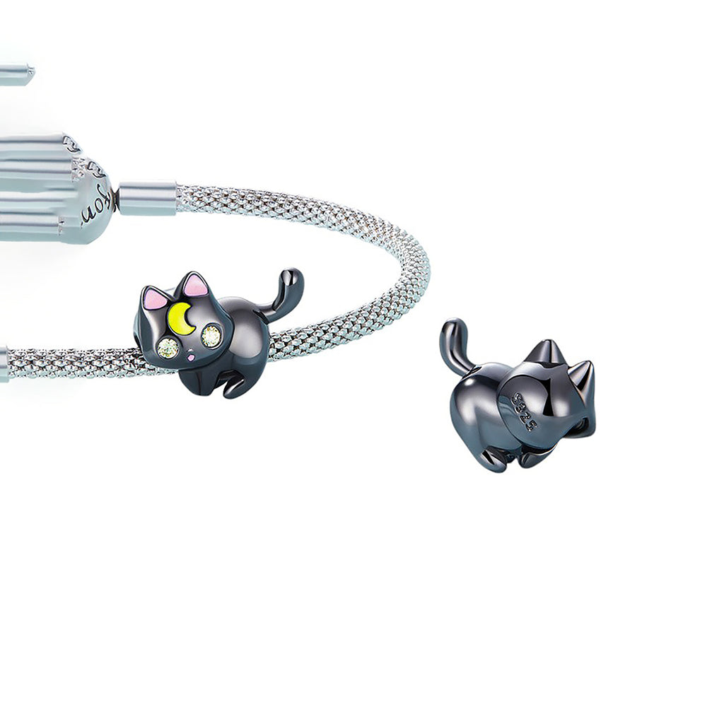Charm de Plata .925, Black Kitten, Miow