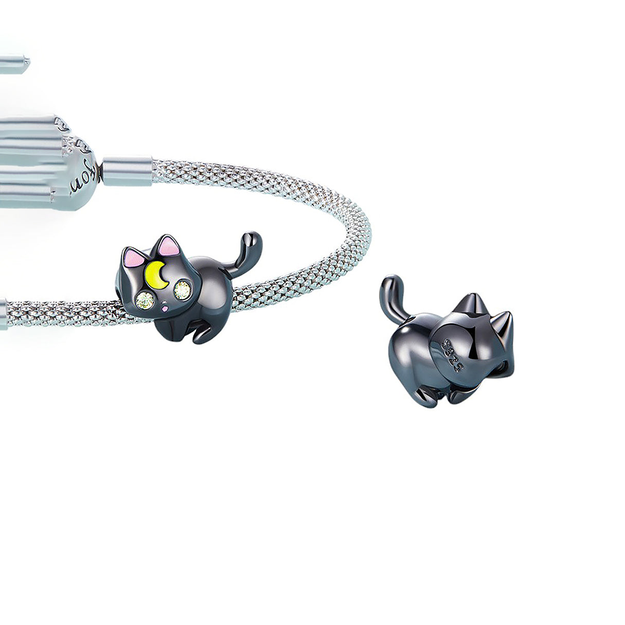 Charm de Plata .925, Black Kitten, Miow