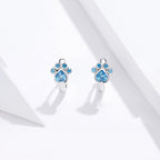 Aretes de Plata .925, Blue Footprint, Miow