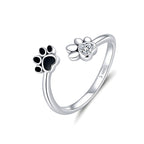 Anillo de Plata .925, Black And Silver Footprint, Miow