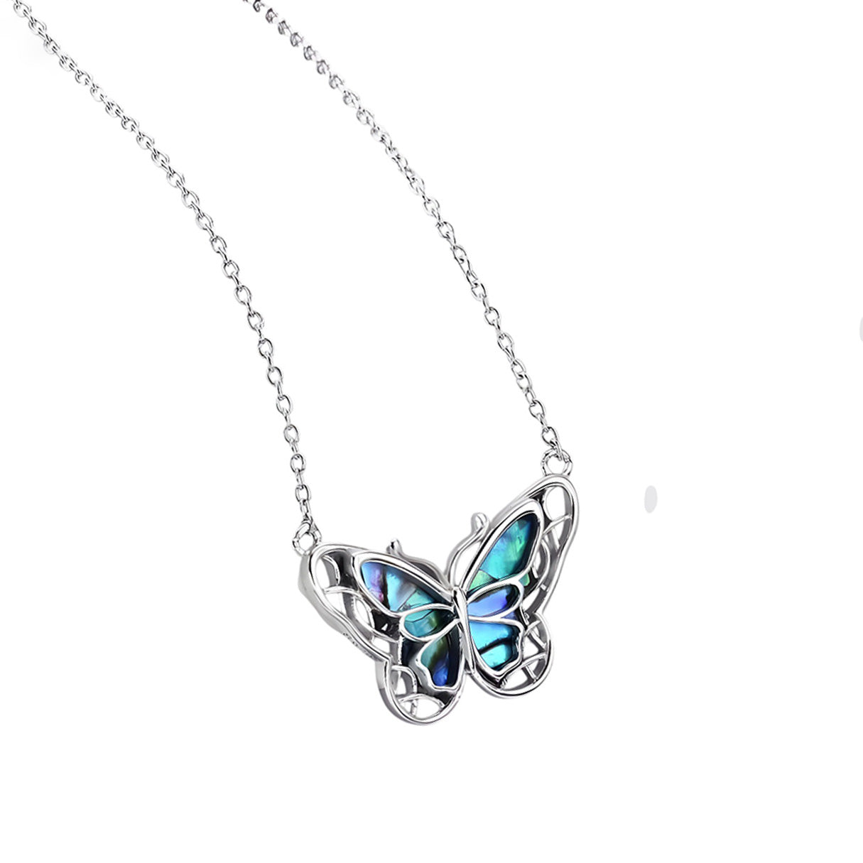 Collar de Mariposa Esmeralda, Plata .925, Ame Glam Pop