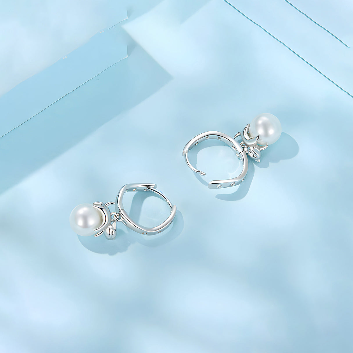 Aretes de Plata .925, Two Cat Sphere, Miow