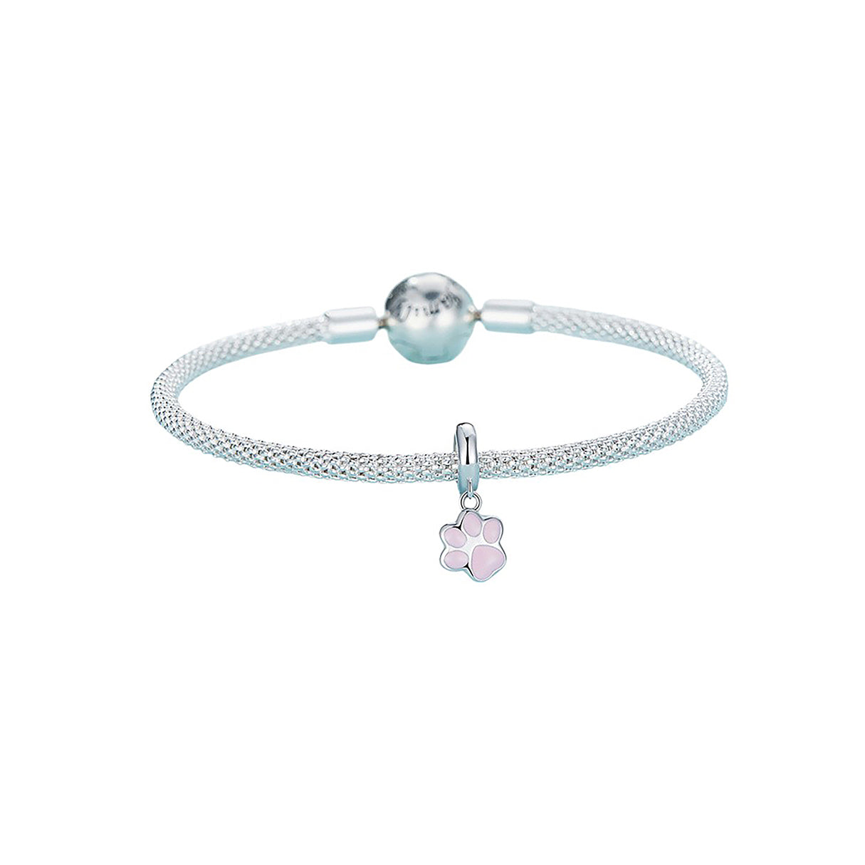 Charm de Plata .925, Pink Footprint, Miow